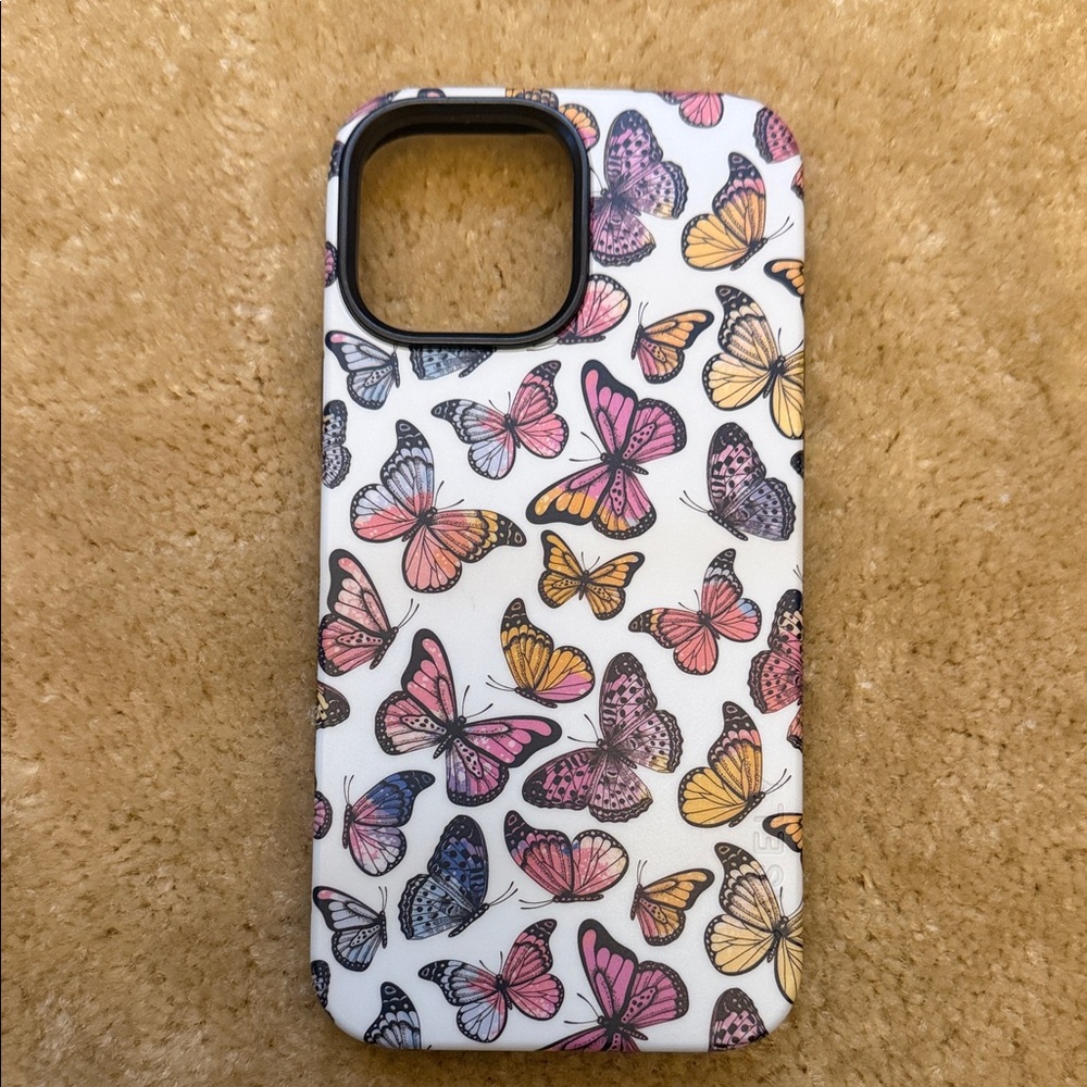 White Butterfly Pattern Phone Case - Multi-Color (Casely Brand)